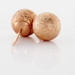 Boucles D'oreilles Puces Fidelia Boule Sablee Or Rose - Clous d'oreilles Femme | Histoire d&rsquo;Or