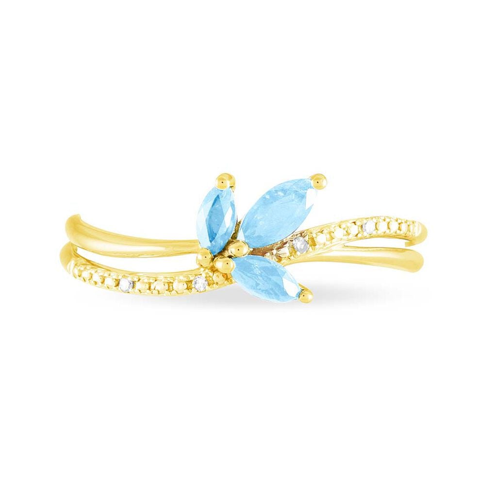 Bague Angie Or Jaune Topaze Et Diamant - Bagues 18 carats Femme | Histoire d&rsquo;Or