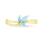 Bague Angie Or Jaune Topaze Et Diamant - Bagues 18 carats Femme | Histoire d&rsquo;Or