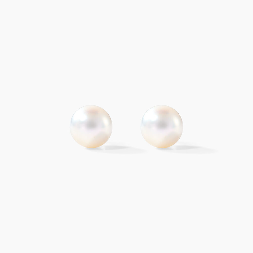 Boucles D'oreilles Puces Kesya Or Jaune Perle De Culture - Boucles d'oreilles mariage Femme | Histoire d&rsquo;Or