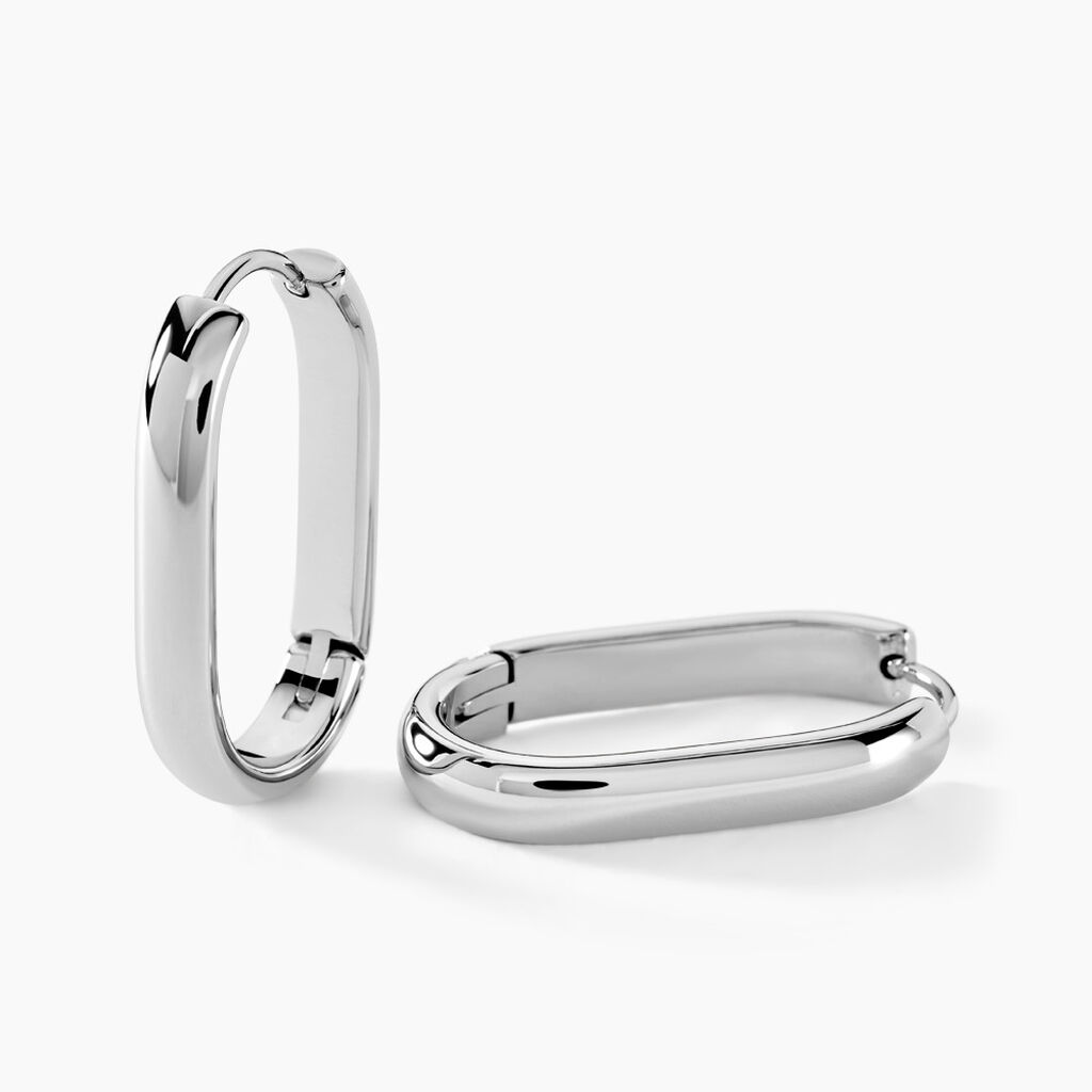 Cr&eacute;oles Anadia Acier Blanc - Cr&eacute;oles fantaisie Femme | Histoire d&rsquo;Or