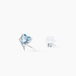 Boucles D'oreilles Puces Eva Or Blanc Topaze Et Oxyde De Zirconium - Boucles d'oreilles empierr&eacute;es Femme | Histoire d&rsquo;Or