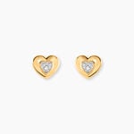 Boucles D'Oreilles Puces Elsdon Or Jaune Diamant - Boucles d'oreilles pierres pr&eacute;cieuses Femme | Histoire d&rsquo;Or