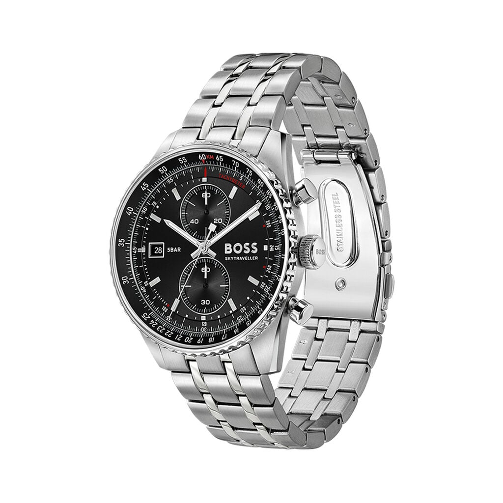 Montre Hugo Boss Skytraveller Pro Noir - Montres chronographes Homme | Histoire d&rsquo;Or