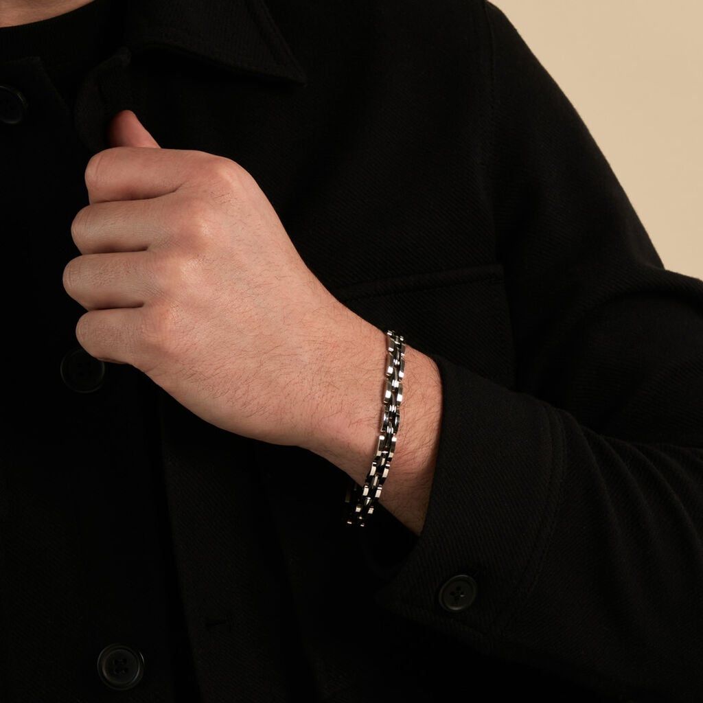 Bracelet Tom Acier Blanc - Bracelets fantaisie Homme | Histoire d&rsquo;Or