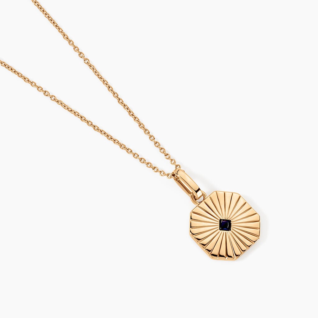 Collier Arlo Plaque Or Jaune Spinelle - Bijoux avec pierres Homme | Histoire d&rsquo;Or