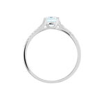 Bague Marie-eva Or Blanc Topaze Et Oxyde De Zirconium - Bagues de fian&ccedil;ailles ovale Femme | Histoire d&rsquo;Or