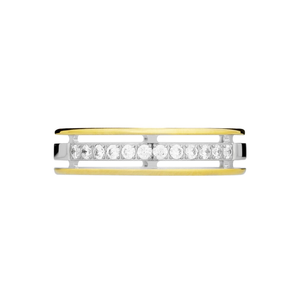 Alliance Serti Grains Ajoures Or Bicolore Diamant - Alliances 18 carats Unisex | Histoire d&rsquo;Or