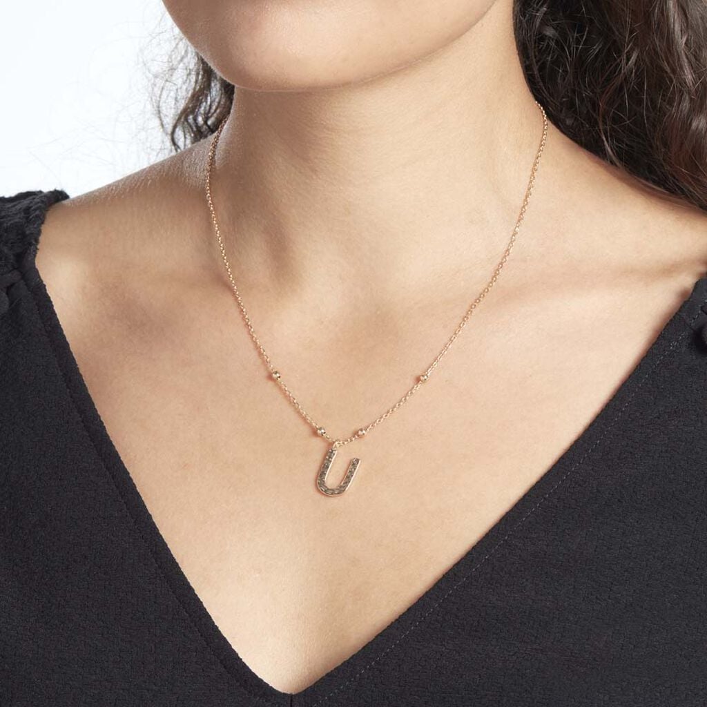 Collier Plaqu&eacute; Or Jaune Lettra - Anniversaire Femme | Histoire d&rsquo;Or