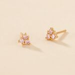 Boucles D'oreilles Puces Istoria Plaqu&eacute; Or Jaune Oxyde De Zirconium - Boucles d'oreilles empierr&eacute;es Femme | Histoire d&rsquo;Or