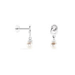 Boucles D'oreilles Pendantes Anilie Argent Blanc Perle D'imitation - Boucles d'oreilles pendantes Femme | Histoire d&rsquo;Or