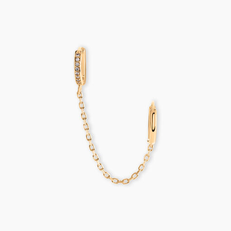 Boucle D'oreille Unitaire Plaqu&eacute; Or Thed Oxydes De Zirconium - Boucles d'oreilles empierr&eacute;es Femme | Histoire d&rsquo;Or