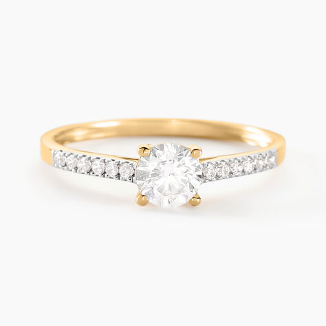 Bague Manon Or Jaune Oxyde De Zirconium - Bagues de fian&ccedil;ailles ronde Femme | Histoire d&rsquo;Or