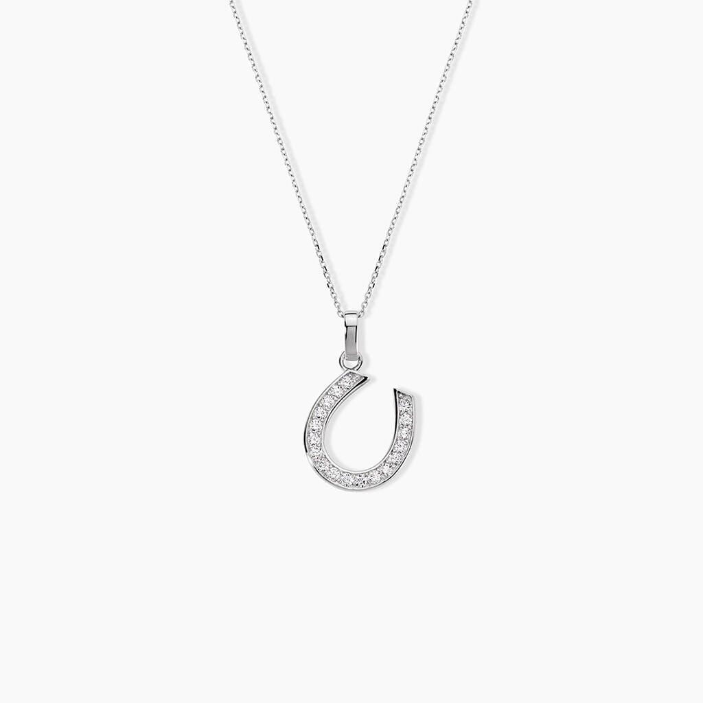 Pendentif Amelot Argent Blanc Oxyde De Zirconium - Pendentifs empierr&eacute;s Femme | Histoire d&rsquo;Or