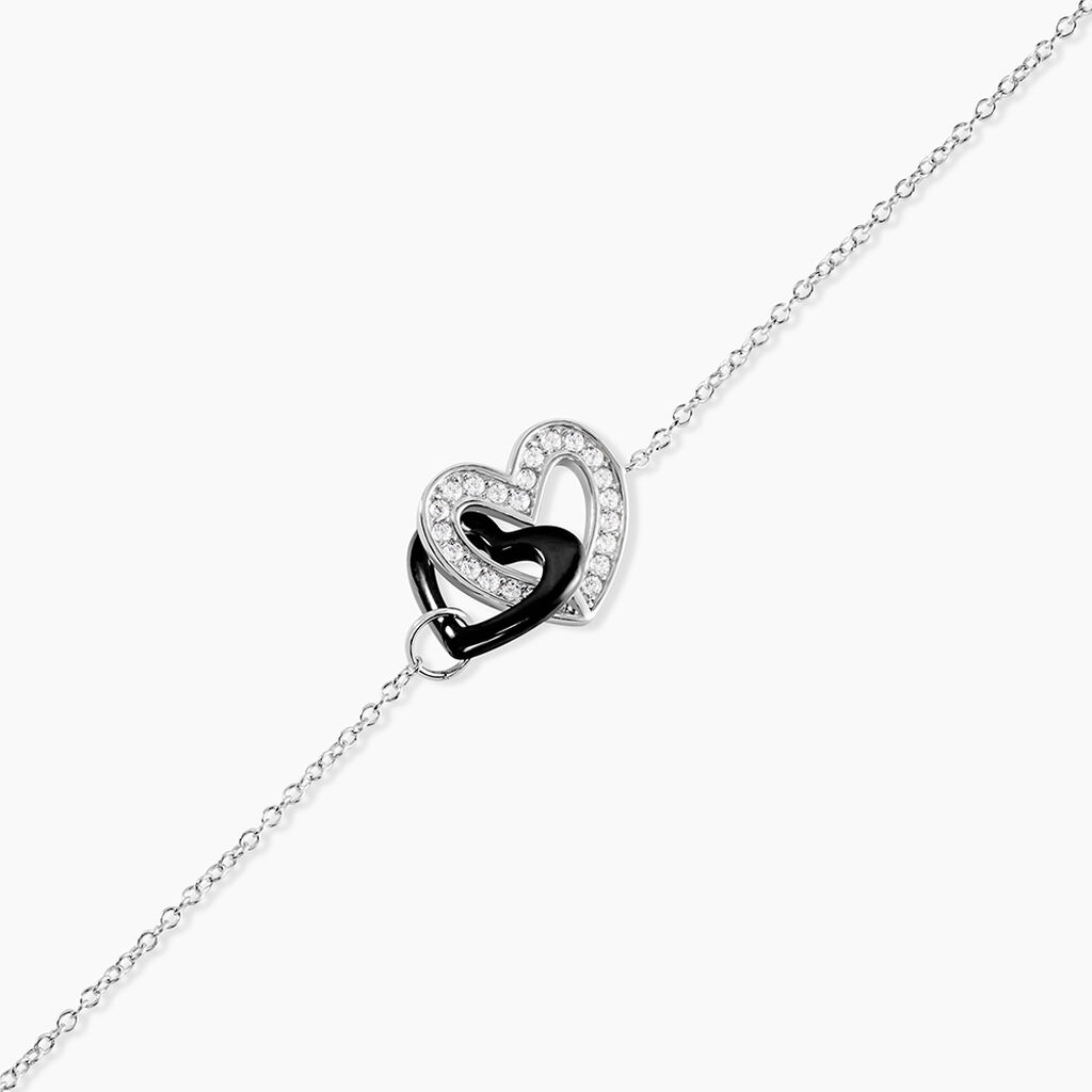 Bracelet Lineth Argent Blanc C&eacute;ramique Oxyde De Zirconium - Bracelets Pierre Femme | Histoire d&rsquo;Or