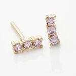 Boucles D'oreilles Puces Plaqu&eacute; Or Jaune Alodia Oxyde De Zirconium - Boucles d'oreilles empierr&eacute;es Femme | Histoire d&rsquo;Or