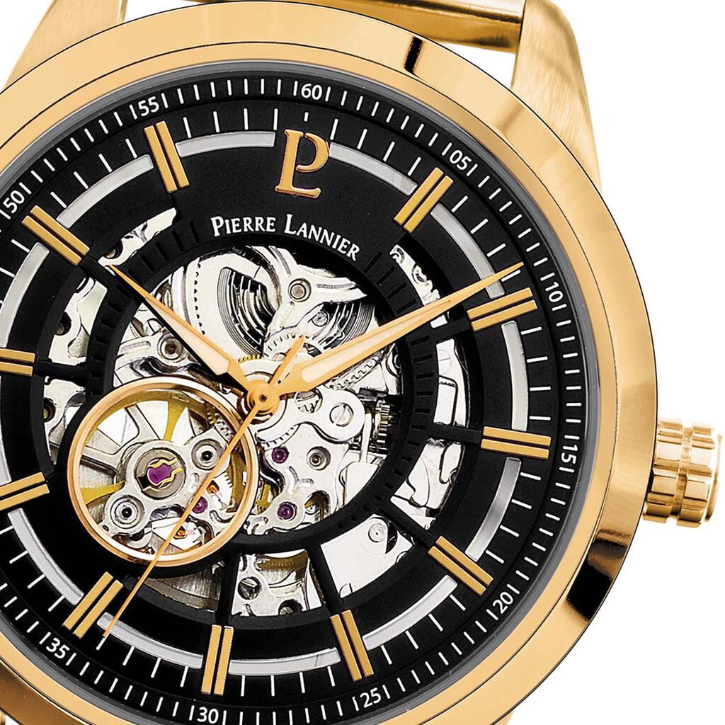 Montre Pierre Lannier Automatique Noir - Montres m&eacute;caniques Homme | Histoire d&rsquo;Or