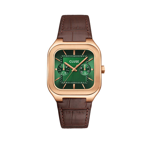 Montre Cluse Quadrus Multifonction Vert - Montres &eacute;tanches Homme | Histoire d&rsquo;Or
