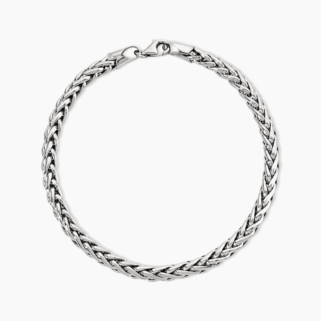 Bracelet Jany Maille Palmier Or Blanc - Bracelets maille Femme | Histoire d&rsquo;Or