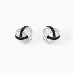 Boucles D'oreilles Puces Melina Argent Blanc Oxyde De Zirconium - Boucles d'oreilles empierr&eacute;es Femme | Histoire d&rsquo;Or