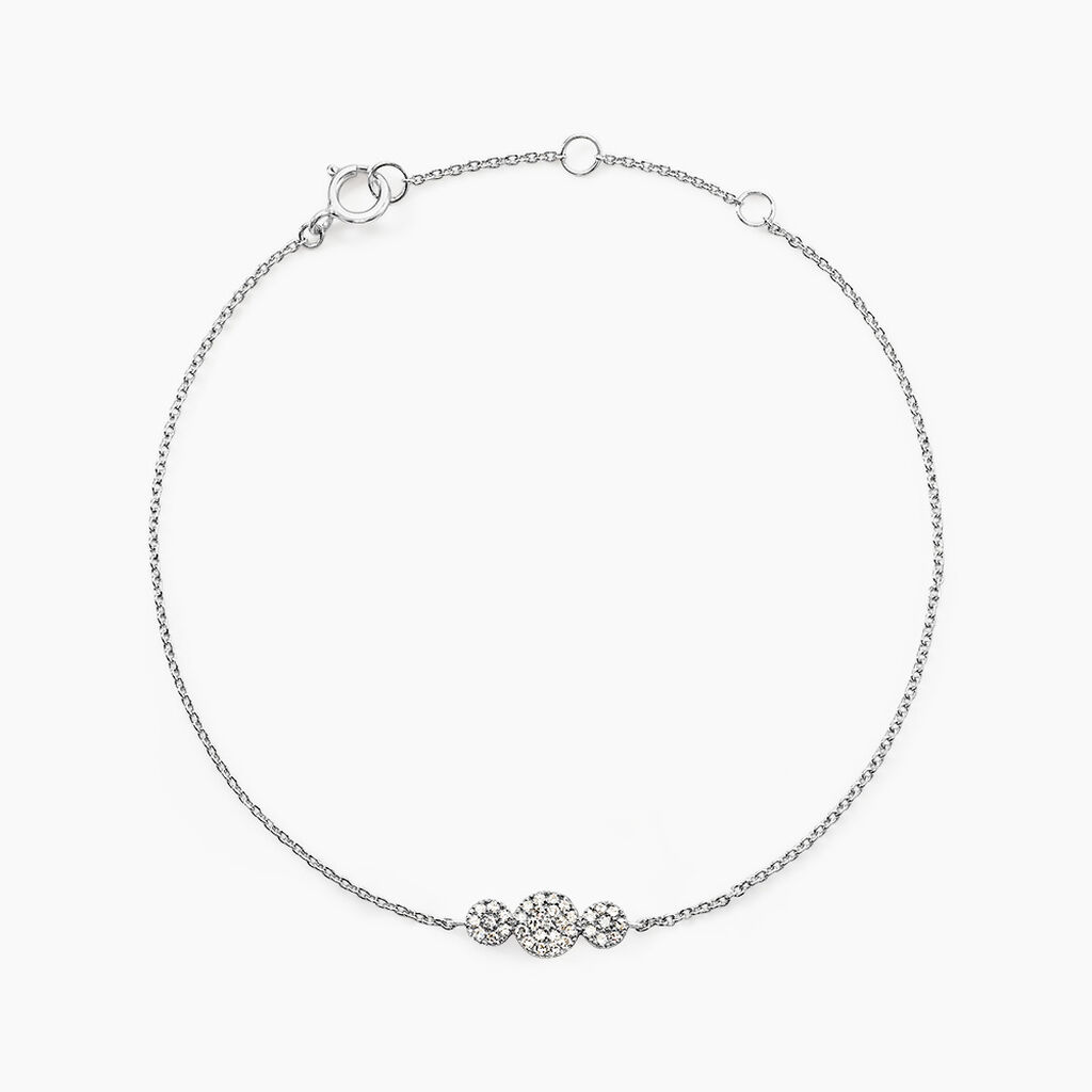 Bracelet Automne Or Blanc Diamant - Bracelets Medailles Femme | Histoire d&rsquo;Or
