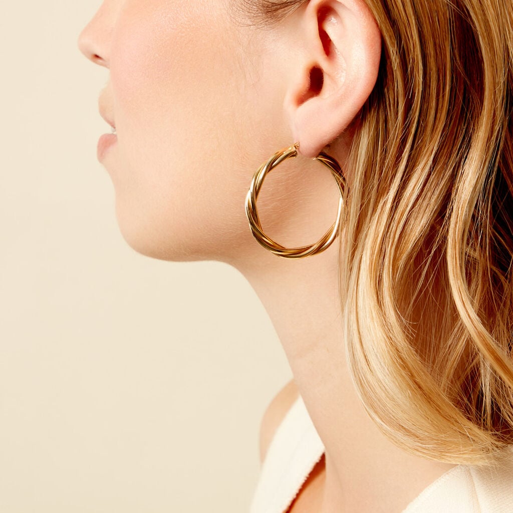 Cr&eacute;oles Tegan Or Jaune - Boucles d'oreilles 18 carats Femme | Histoire d&rsquo;Or