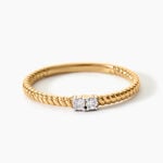 Bague Hanna Plaqu&eacute; Or Jaune Oxyde De Zirconium - Bagues torsad&eacute;es Femme | Histoire d&rsquo;Or