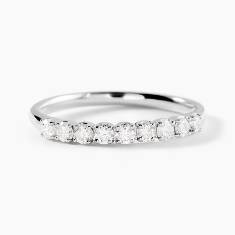 Alliance Eloisa Ld Platine Blanc Diamant Synth&eacute;tique - Alliances avec pierres Femme | Histoire d&rsquo;Or