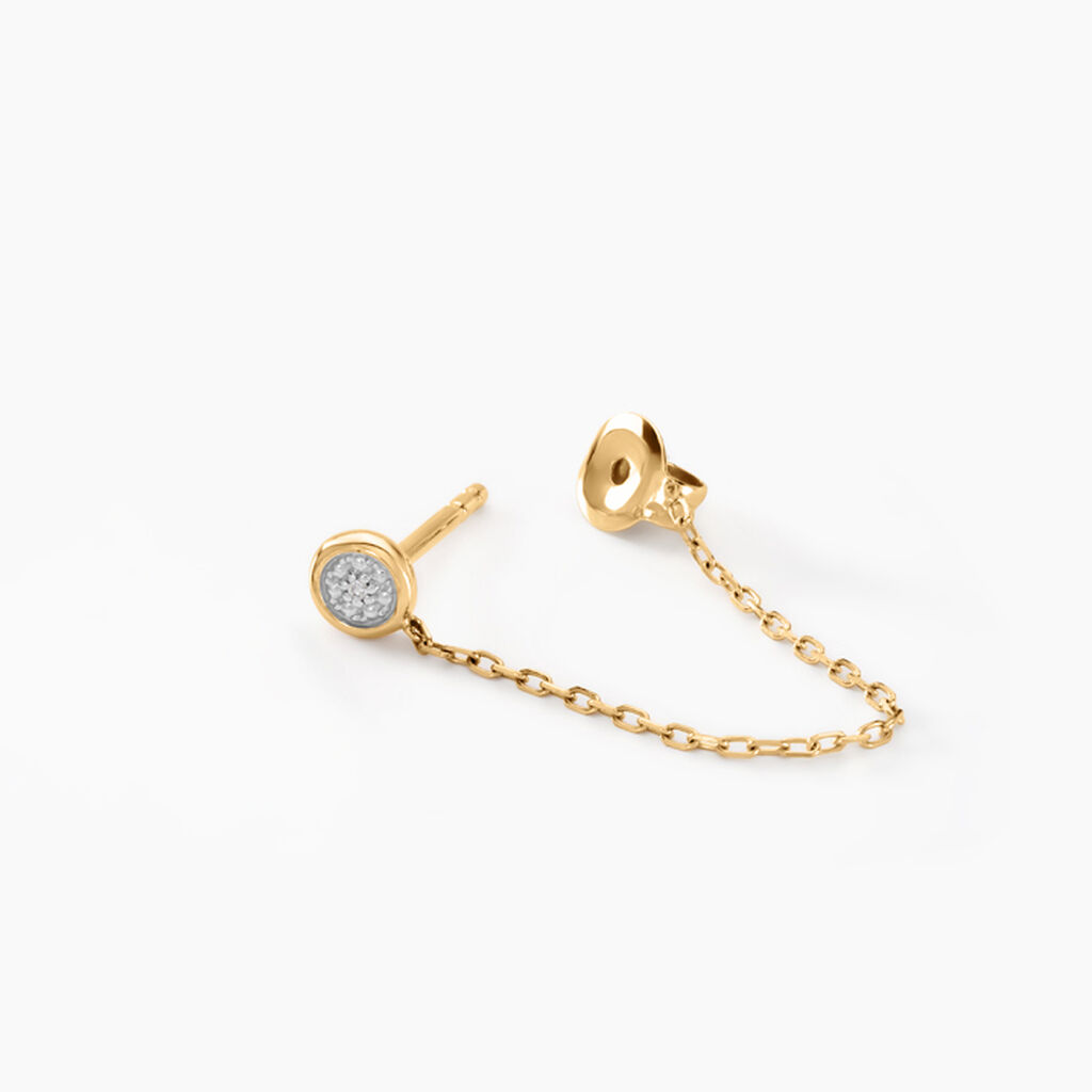 Boucles D'oreilles Pendantes Mon Premier Diamant Or Jaune - Boucles d'oreilles pierres pr&eacute;cieuses Femme | Histoire d&rsquo;Or