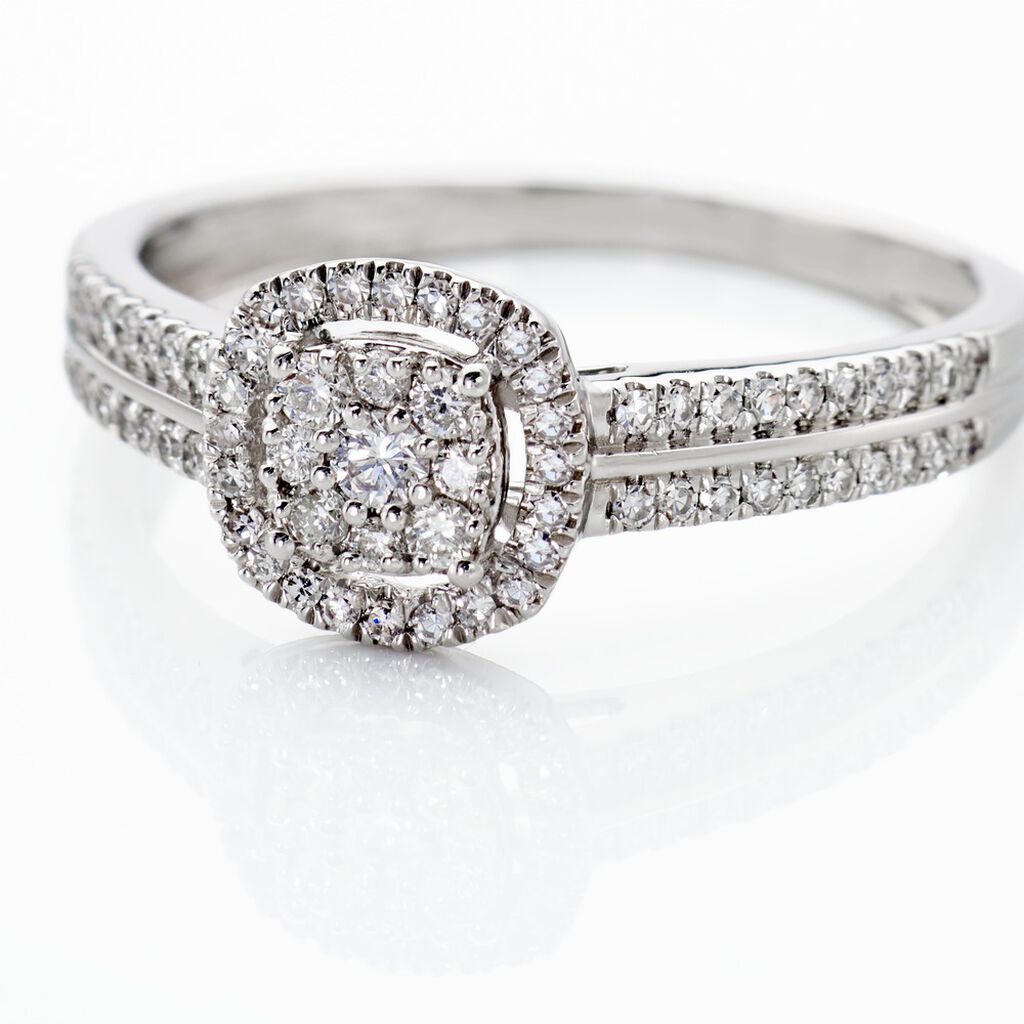 Bague Eleonoora Platine Blanc Diamant - Bagues pierres pr&eacute;cieuses Femme | Histoire d&rsquo;Or