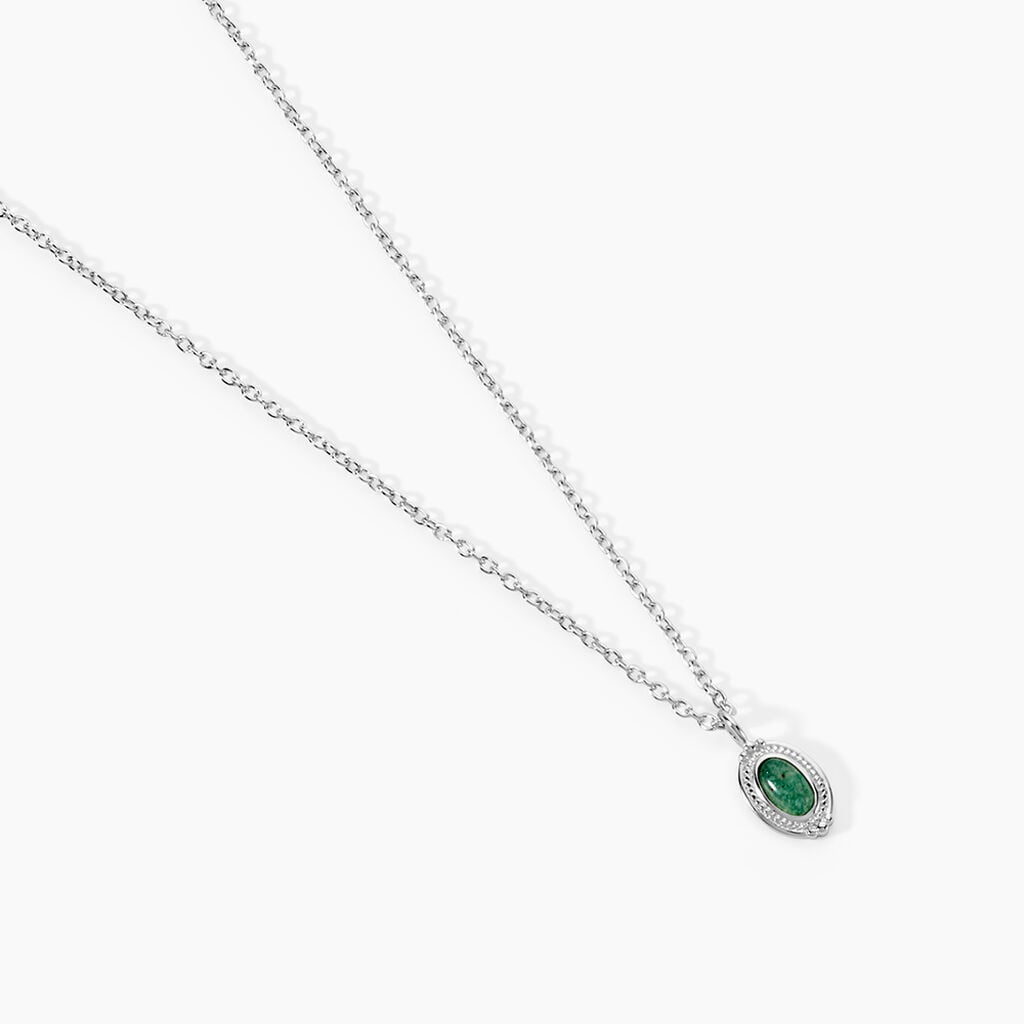 Collier Evasion Argent Blanc Aventurine - Colliers pierre Femme | Histoire d&rsquo;Or