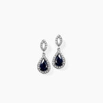 Boucles D'oreilles Puces Sissi Or Blanc Saphir Et Diamant - Boucles d'oreilles pierres pr&eacute;cieuses Femme | Histoire d&rsquo;Or