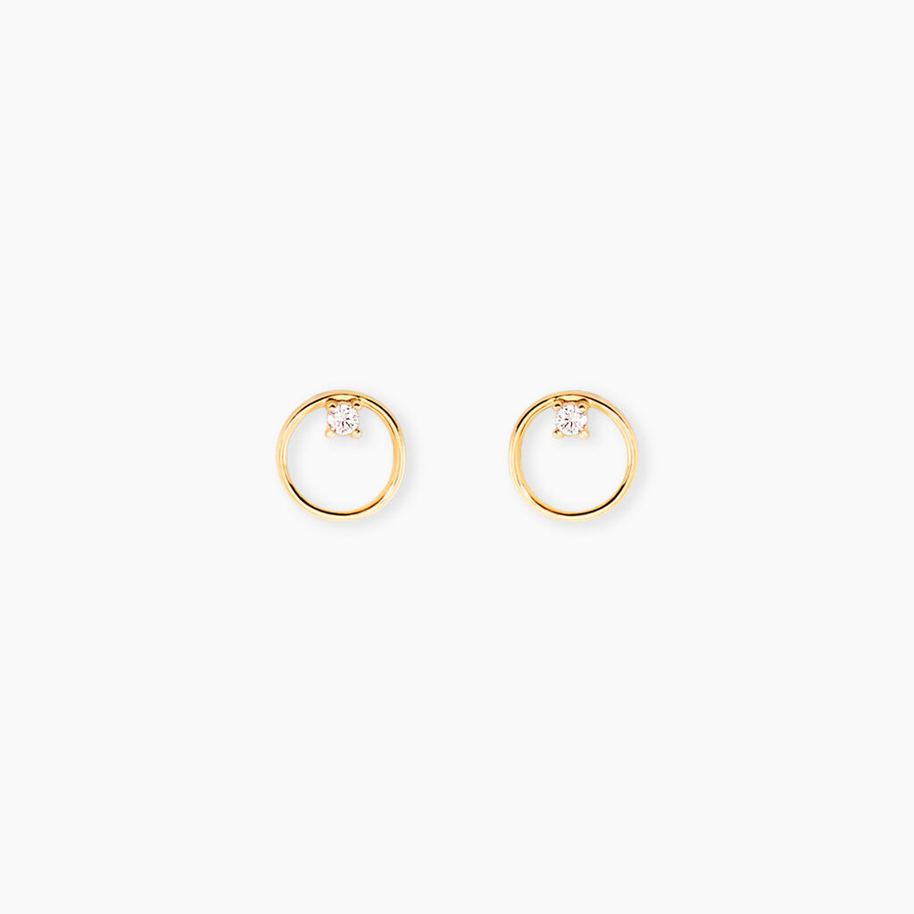 Boucles D'Oreilles Puces Bartlomiej Or Jaune Oxyde De Zirconium - Boucles d'oreilles empierr&eacute;es Femme | Histoire d&rsquo;Or