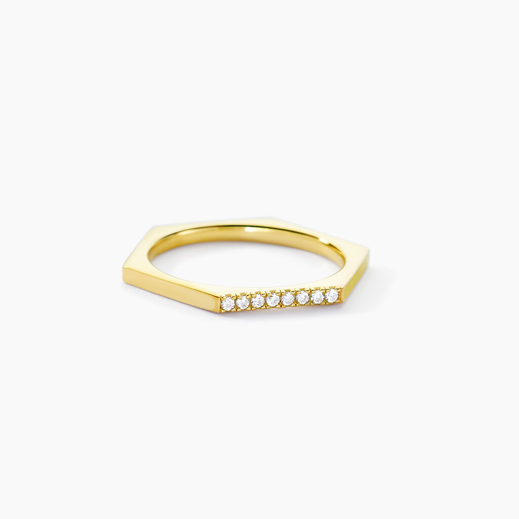 Bague Infini Pop Argent Jaune Oxyde De Zirconium - Bagues avec pierre Femme | Histoire d&rsquo;Or