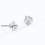 Boucles D'oreilles Puces Eddie Or Blanc Oxyde De Zirconium - Boucles d'oreilles empierr&eacute;es Femme | Histoire d&rsquo;Or