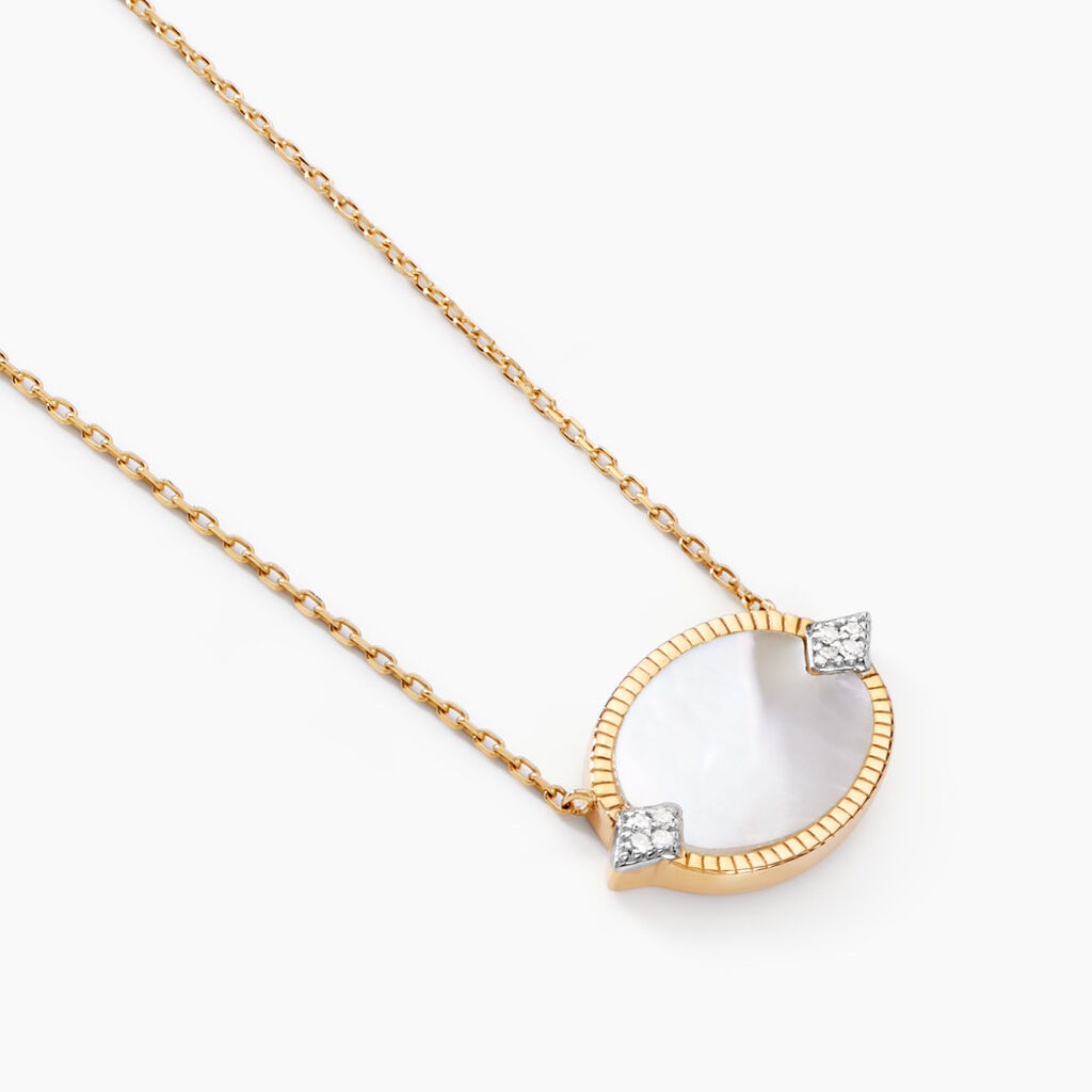 Collier Tahina Or Jaune Nacre Diamant - Bijoux avec pierres Femme | Histoire d&rsquo;Or