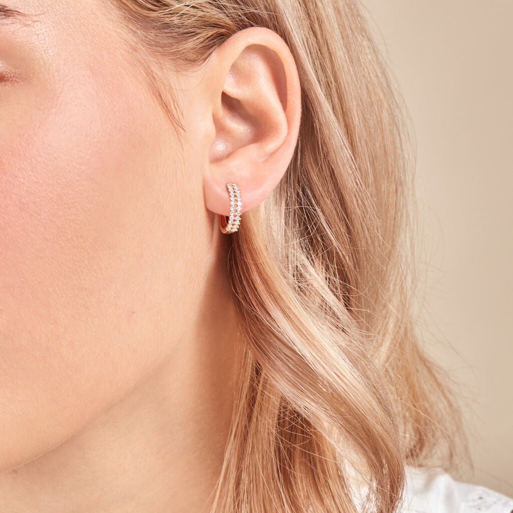 Cr&eacute;oles Epiphany Or Jaune Diamant Synth&eacute;tique - Boucles d'oreilles empierr&eacute;es Femme | Histoire d&rsquo;Or