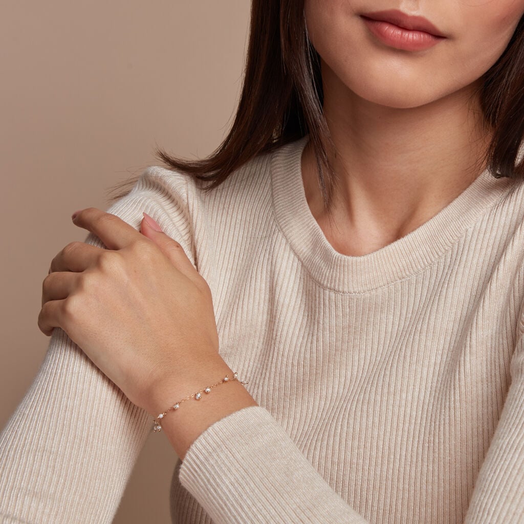 Bracelet Identit&eacute;e Jazmin Or Jaune Perle De Culture - Bracelets Breloques Femme | Histoire d&rsquo;Or