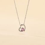 Collier Eliana Or Blanc Amethyste Et Oxyde De Zirconium - Colliers pierre Femme | Histoire d&rsquo;Or