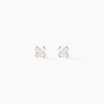 Boucles D'oreilles Puces Doreen Carre Or Rose Oxyde De Zirconium - Boucles d'oreilles empierr&eacute;es Femme | Histoire d&rsquo;Or