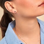 Boucles D'oreilles Puces Mai-ly Argent Blanc Oxyde De Zirconium - Boucles d'oreilles empierr&eacute;es Femme | Histoire d&rsquo;Or