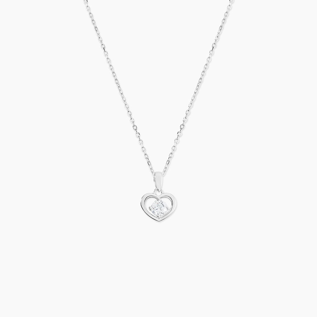 Collier Nalan Argent Blanc Oxyde De Zirconium - Colliers fantaisie Femme | Histoire d&rsquo;Or