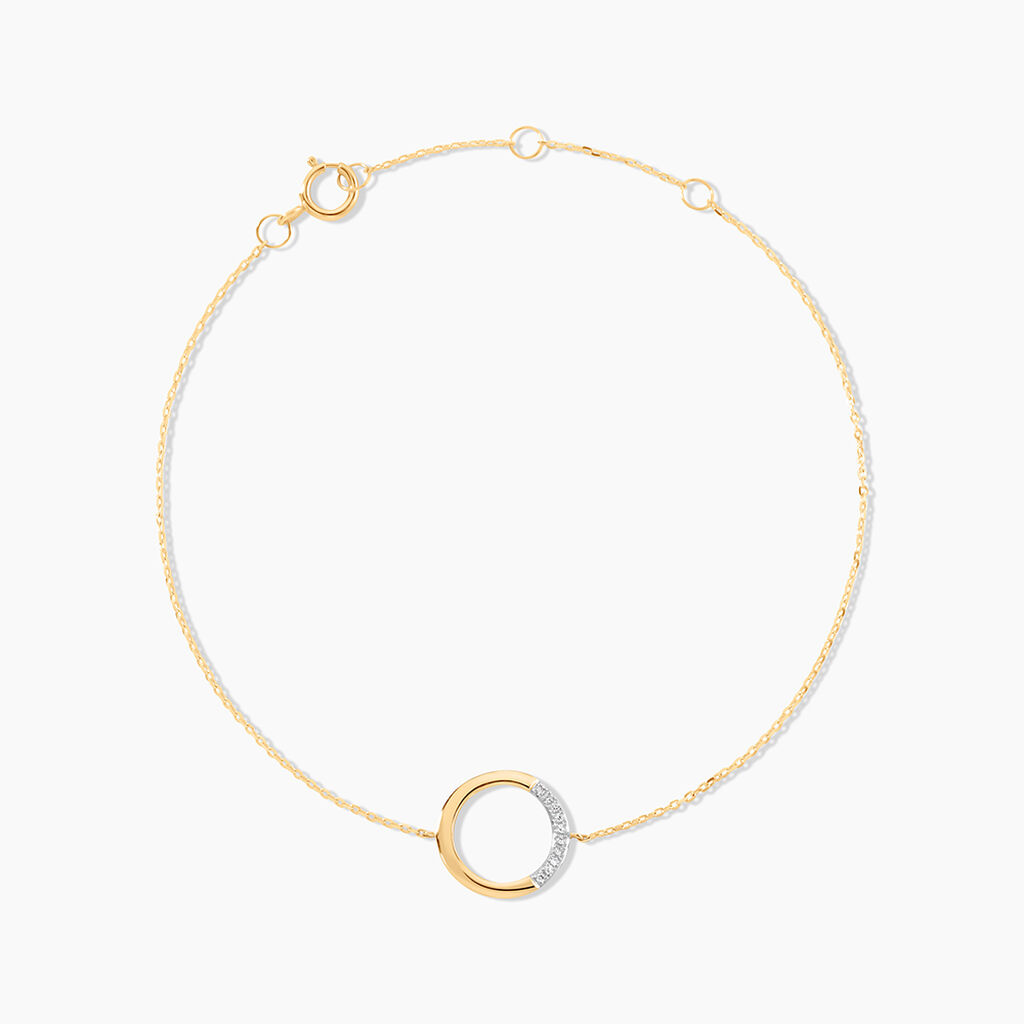 Bracelet Or Jaune Vahina Diamants - Bracelets Pierre Femme | Histoire d&rsquo;Or