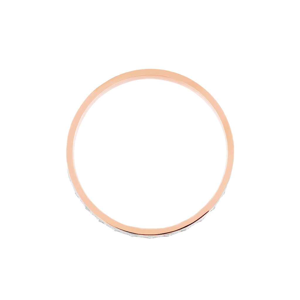 Alliance Fantaisie Diamantee Ruban Plat Or Bicolore - Alliances Classiques Unisex | Histoire d&rsquo;Or