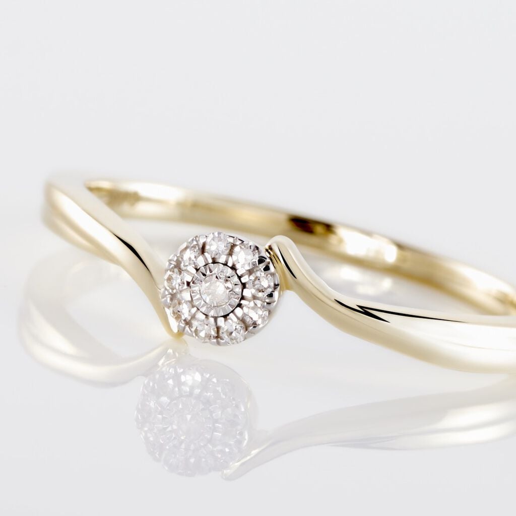 Bague Or Jaune Cerisette Diamant - Bagues pierres pr&eacute;cieuses Femme | Histoire d&rsquo;Or