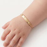 Bracelet Identit&eacute; Gaspardine Maille For&ccedil;at Or Jaune Oxyde De Zirconium - Gourmettes Enfant | Histoire d&rsquo;Or