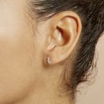 Boucles D'oreilles Puces Kyoto Or Blanc Oxyde De Zirconium - Boucles d'oreilles empierr&eacute;es Femme | Histoire d&rsquo;Or