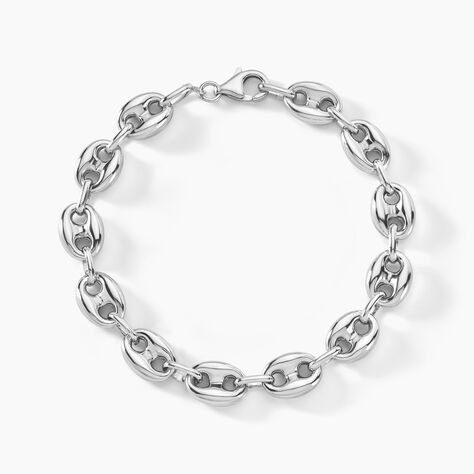 Bracelet Carrus Maille Grain De Cafe Argent Blanc - Bracelets maille Homme | Histoire d&rsquo;Or