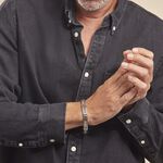 Bracelet Jourdan Zephir Acier Bicolore Dore / Blanc - Anniversaire Homme | Histoire d&rsquo;Or