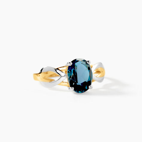 Bague Or Bicolore Bonnie Topaze - Bagues de fian&ccedil;ailles ovale Femme | Histoire d&rsquo;Or